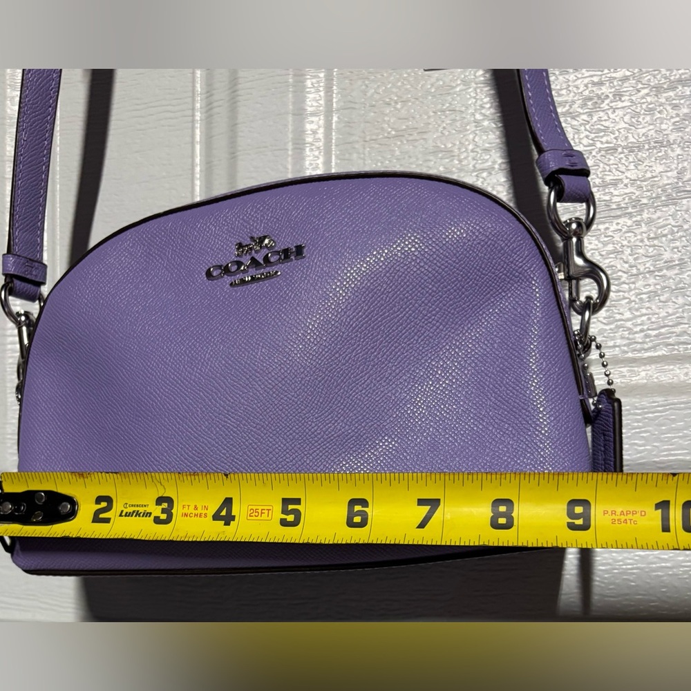 Coach Lavender Pebbled Leather Crossbody Bag - Picture 7 of 10